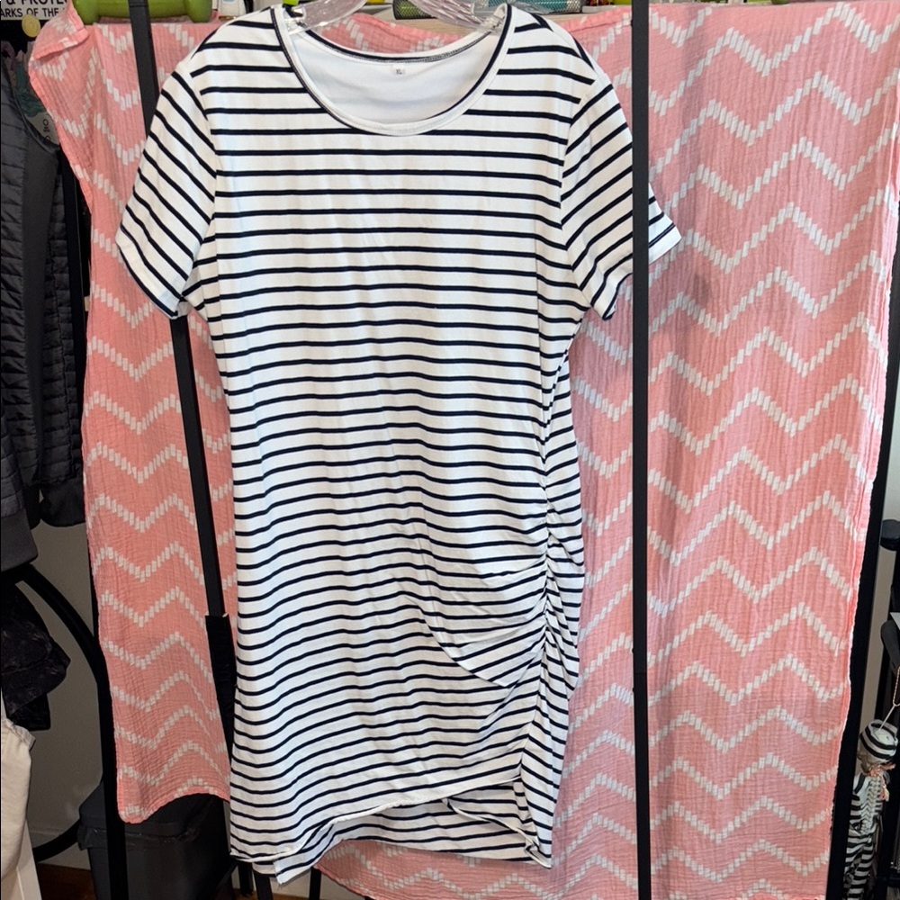 Black and White Striped Dress
